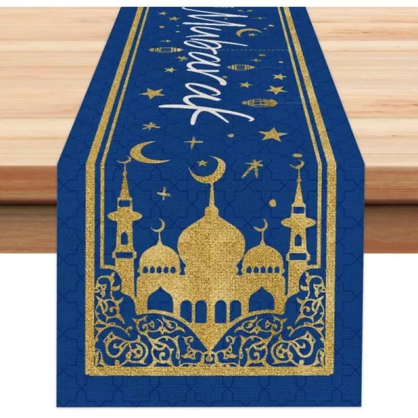 Ramadan Mubarak Moon and Star Golden Table Runner 13x72 Inches Seasonal Kareem Decor Holiday Farmhouse Indoor Vintage Theme Gathering Dinner Party Decorations AT195Ramadan Mubarak Moon and Star Golden Table Runner 13x72 Inches Seasonal Kareem Decor Holiday Farmhouse Indoor Vintage Theme Gathering Dinner Party Decorations AT195