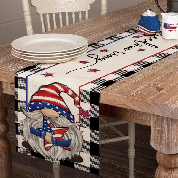 4th of July Decorations Table Runners 13x72 Inches Memorial Day American Flag Stars and Stripes Patriotic Gnomes America Let Freedom Ring Liberty Independence Day Decor AT2094th of July Decorations Table Runners 13x72 Inches Memorial Day American Flag Stars and Stripes Patriotic Gnomes America Let Freedom Ring Liberty Independence Day Decor AT209