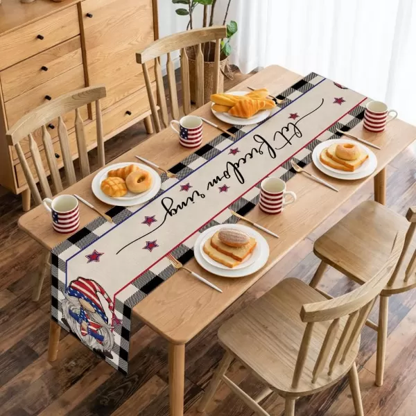 4th of July Decorations Table Runners 13x72 Inches Memorial Day American Flag Stars and Stripes Patriotic Gnomes America Let Freedom Ring Liberty Independence Day Decor AT2094th of July Decorations Table Runners 13x72 Inches Memorial Day American Flag Stars and Stripes Patriotic Gnomes America Let Freedom Ring Liberty Independence Day Decor AT209