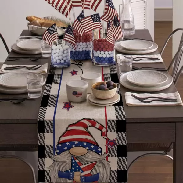 4th of July Decorations Table Runners 13x72 Inches Memorial Day American Flag Stars and Stripes Patriotic Gnomes America Let Freedom Ring Liberty Independence Day Decor AT2094th of July Decorations Table Runners 13x72 Inches Memorial Day American Flag Stars and Stripes Patriotic Gnomes America Let Freedom Ring Liberty Independence Day Decor AT209