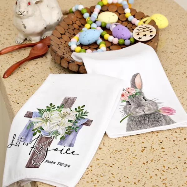 ARKENY Easter Kitchen Towels for Easter Decor Beige Bunny Dish Towels 18x26 Inch Ultra Absorbent Bar Drying Cloth Black Rabbit Hand Towel for Kitchen Bathroom Party Easter Decorations Set of 2ARKENY Easter Kitchen Towels for Easter Decor Beige Bunny Dish Towels 18x26 Inch Ultra Absorbent Bar Drying Cloth Black Rabbit Hand Towel for Kitchen Bathroom Party Easter Decorations Set of 2