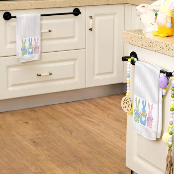 ARKENY Easter Kitchen TowelsColorful Bunny Dish Towels 18x26 Inch Drying DishclothFarmhouse Home Seasonal Spring Decorations AD221Colorful Two Bunny Country Rustic Rabbit 2