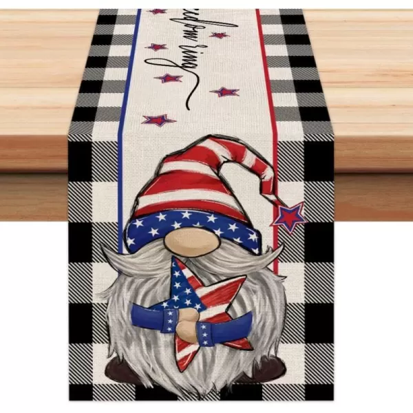 4th of July Decorations Table Runners 13x72 Inches Memorial Day American Flag Stars and Stripes Patriotic Gnomes America Let Freedom Ring Liberty Independence Day Decor AT2094th of July Decorations Table Runners 13x72 Inches Memorial Day American Flag Stars and Stripes Patriotic Gnomes America Let Freedom Ring Liberty Independence Day Decor AT209