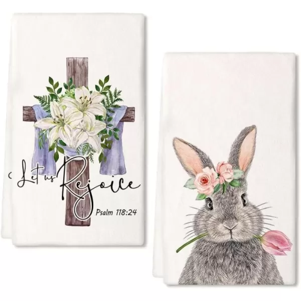 ARKENY Easter Kitchen Towels for Easter Decor Beige Bunny Dish Towels 18x26 Inch Ultra Absorbent Bar Drying Cloth Black Rabbit Hand Towel for Kitchen Bathroom Party Easter Decorations Set of 2ARKENY Easter Kitchen Towels for Easter Decor Beige Bunny Dish Towels 18x26 Inch Ultra Absorbent Bar Drying Cloth Black Rabbit Hand Towel for Kitchen Bathroom Party Easter Decorations Set of 2