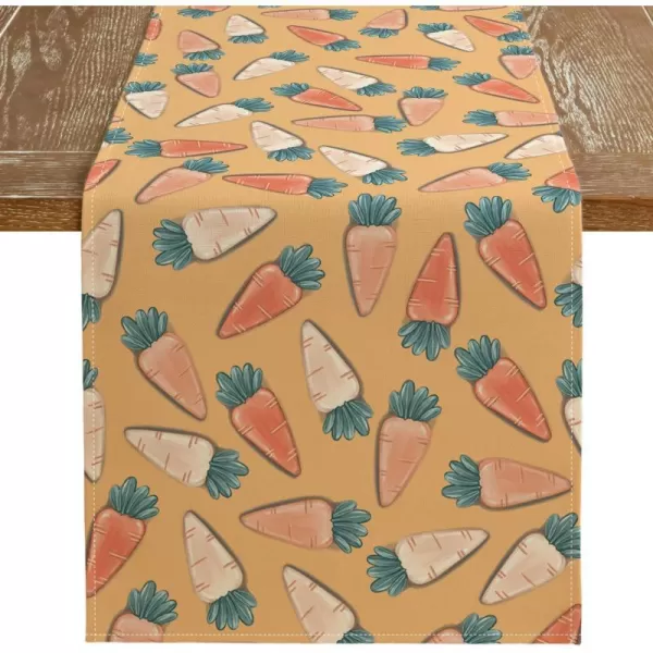 ARKENY Easter Table Runner 13x72 Inches Carrot Spring Summer Seasonal Farmhouse Orange Burlap Indoor Kitchen Dining Table Decorations for Home Party AT55572Orange Table Runner  13X72