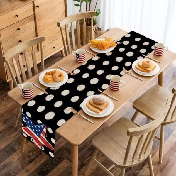 4th of July Decorations Table Runners 13x72 Inches Memorial Day American Flag Stars and Stripes Patriotic Dots America Freedom Liberty Independence Day Decor AT2114th of July Decorations Table Runners 13x72 Inches Memorial Day American Flag Stars and Stripes Patriotic Dots America Freedom Liberty Independence Day Decor AT211