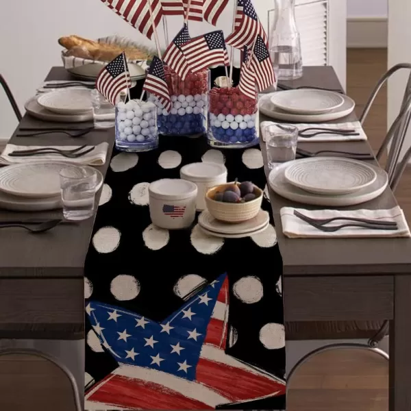 4th of July Decorations Table Runners 13x72 Inches Memorial Day American Flag Stars and Stripes Patriotic Dots America Freedom Liberty Independence Day Decor AT2114th of July Decorations Table Runners 13x72 Inches Memorial Day American Flag Stars and Stripes Patriotic Dots America Freedom Liberty Independence Day Decor AT211