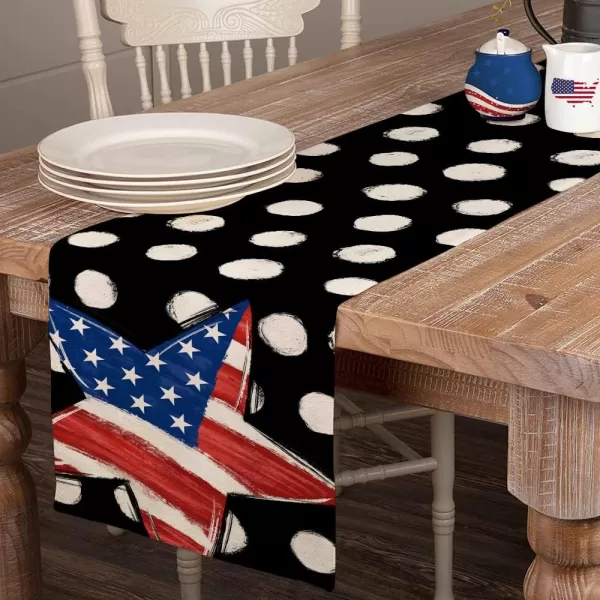 4th of July Decorations Table Runners 13x72 Inches Memorial Day American Flag Stars and Stripes Patriotic Dots America Freedom Liberty Independence Day Decor AT2114th of July Decorations Table Runners 13x72 Inches Memorial Day American Flag Stars and Stripes Patriotic Dots America Freedom Liberty Independence Day Decor AT211