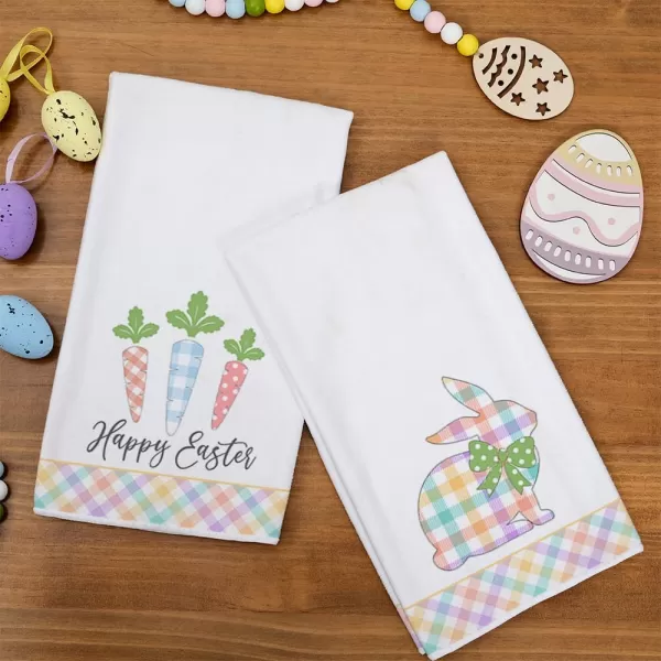 ARKENY Easter Kitchen Towels Set of 2Colorful Bunny Carrots Dish Towels 18x26 Inch Drying DishclothFarmhouse Home Seasonal Spring Decorations AD224ARKENY Easter Kitchen Towels Set of 2Colorful Bunny Carrots Dish Towels 18x26 Inch Drying DishclothFarmhouse Home Seasonal Spring Decorations AD224