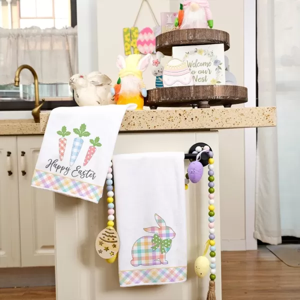 ARKENY Easter Kitchen Towels Set of 2Colorful Bunny Carrots Dish Towels 18x26 Inch Drying DishclothFarmhouse Home Seasonal Spring Decorations AD224ARKENY Easter Kitchen Towels Set of 2Colorful Bunny Carrots Dish Towels 18x26 Inch Drying DishclothFarmhouse Home Seasonal Spring Decorations AD224
