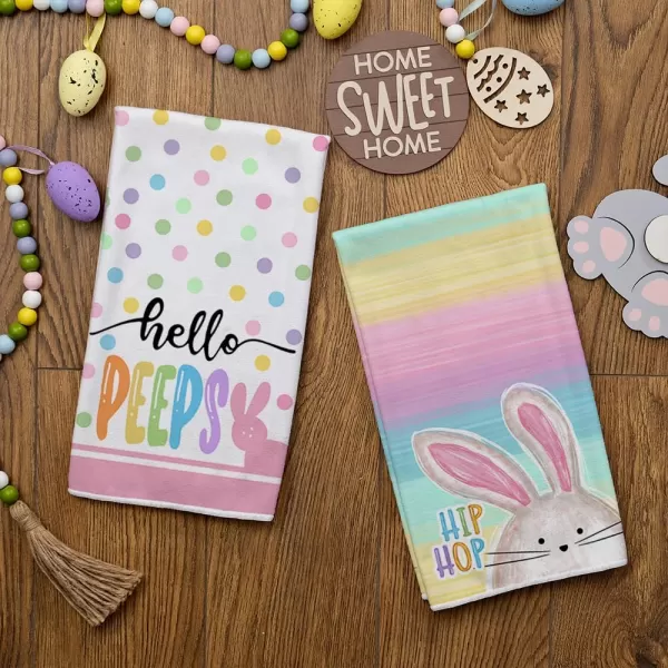 ARKENY Easter Kitchen Towels Set of 2Colorful Polka Dot Bunny Hip Hop Dish Towels 18x26 Inch Drying DishclothFarmhouse Holiday Seasonal Spring Decorations AD238ARKENY Easter Kitchen Towels Set of 2Colorful Polka Dot Bunny Hip Hop Dish Towels 18x26 Inch Drying DishclothFarmhouse Holiday Seasonal Spring Decorations AD238