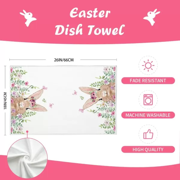 ARKENY Easter Kitchen Towels Set of 2Pink Bunny Butterfly Flower Dish Towels 18x26 Inch Drying DishclothFarmhouse Holiday Seasonal Spring Decorations AD249ARKENY Easter Kitchen Towels Set of 2Pink Bunny Butterfly Flower Dish Towels 18x26 Inch Drying DishclothFarmhouse Holiday Seasonal Spring Decorations AD249