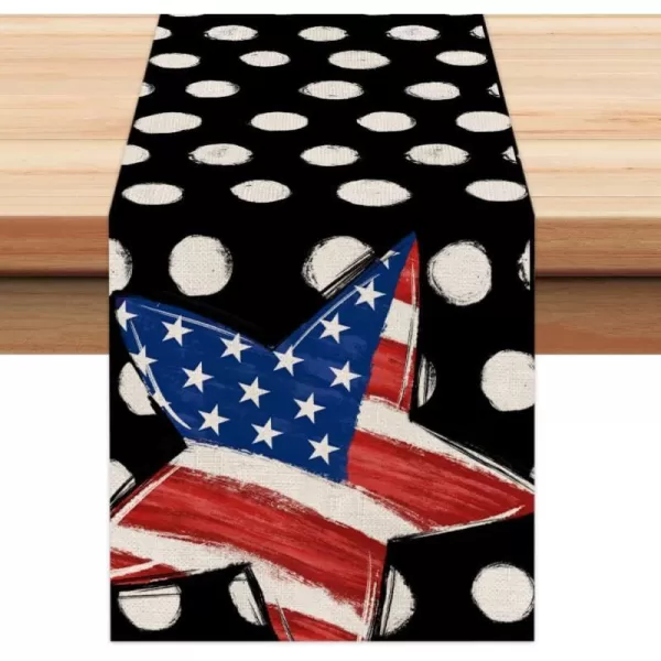 4th of July Decorations Table Runners 13x72 Inches Memorial Day American Flag Stars and Stripes Patriotic Dots America Freedom Liberty Independence Day Decor AT2114th of July Decorations Table Runners 13x72 Inches Memorial Day American Flag Stars and Stripes Patriotic Dots America Freedom Liberty Independence Day Decor AT211