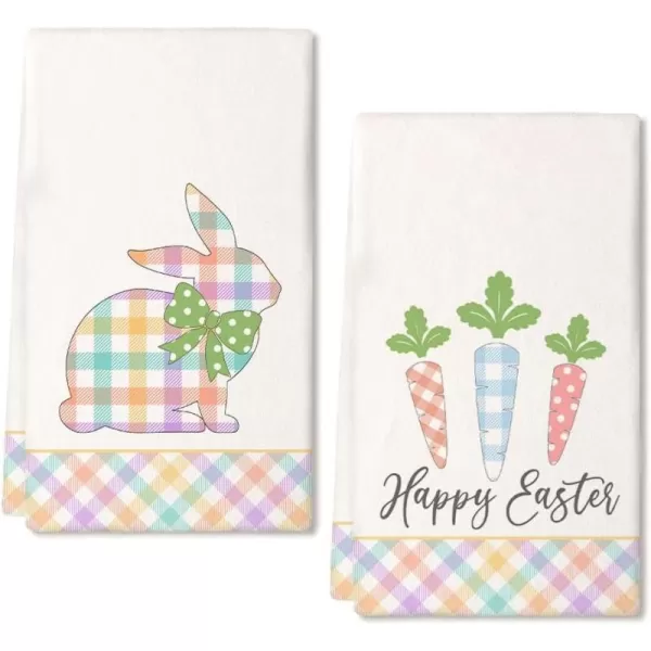 ARKENY Easter Kitchen Towels Set of 2Colorful Bunny Carrots Dish Towels 18x26 Inch Drying DishclothFarmhouse Home Seasonal Spring Decorations AD224ARKENY Easter Kitchen Towels Set of 2Colorful Bunny Carrots Dish Towels 18x26 Inch Drying DishclothFarmhouse Home Seasonal Spring Decorations AD224