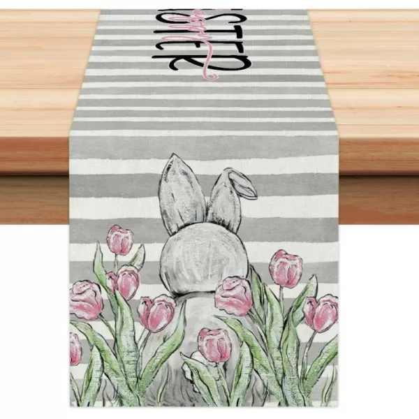 ARKENY Easter Table Runner 72 Inches Rabbit Tulip Coffee Home Dining Indoor Seasonal Spring Holiday Farmhouse Tabletop Decor AT378ARKENY Easter Table Runner 72 Inches Rabbit Tulip Coffee Home Dining Indoor Seasonal Spring Holiday Farmhouse Tabletop Decor AT378