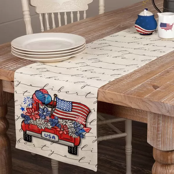 4th of July Decorations Table Runners 13x72 Inches Memorial Day American Flag Stars and Stripes Patriotic Flower Trucks America Freedom Liberty Independence Day Decor AT2014th of July Decorations Table Runners 13x72 Inches Memorial Day American Flag Stars and Stripes Patriotic Flower Trucks America Freedom Liberty Independence Day Decor AT201