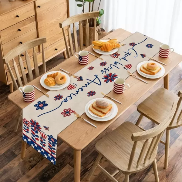 4th of July Decorations Table Runners 13x72 Inches Memorial Day American Flag Stars and Stripes Patriotic God Bless America Freedom Liberty Independence Day Decor AT2104th of July Decorations Table Runners 13x72 Inches Memorial Day American Flag Stars and Stripes Patriotic God Bless America Freedom Liberty Independence Day Decor AT210