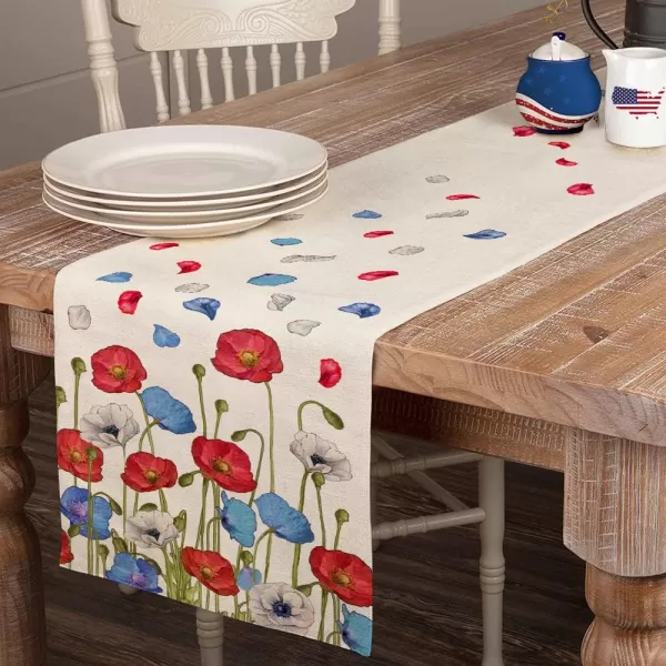 4th of July Decorations Table Runners 13x72 Inches Memorial Day American Patriotic Poppy Flower America Freedom Liberty Independence Day Decor AT2144th of July Decorations Table Runners 13x72 Inches Memorial Day American Patriotic Poppy Flower America Freedom Liberty Independence Day Decor AT214