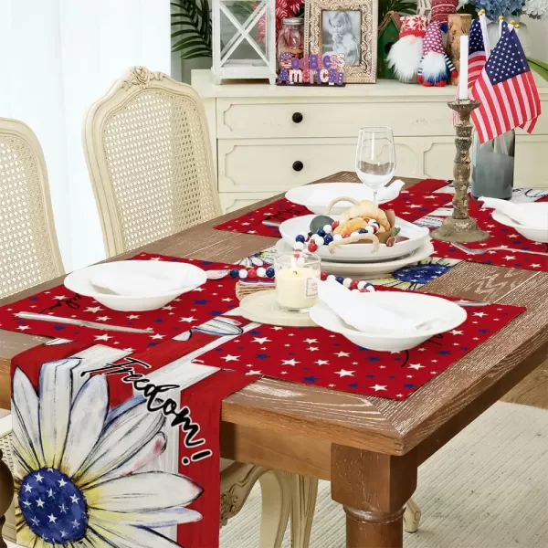 ARKENY 4th of July Decorations Blue Star Placemats 12x18 Inches Memorial Day Patriotic Freedom Sign Place mats Independence Day Decor AP27718ARKENY 4th of July Decorations Blue Star Placemats 12x18 Inches Memorial Day Patriotic Freedom Sign Place mats Independence Day Decor AP27718