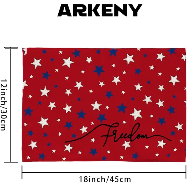 ARKENY 4th of July Decorations Blue Star Placemats 12x18 Inches Memorial Day Patriotic Freedom Sign Place mats Independence Day Decor AP27718ARKENY 4th of July Decorations Blue Star Placemats 12x18 Inches Memorial Day Patriotic Freedom Sign Place mats Independence Day Decor AP27718