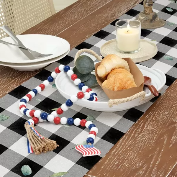 ARKENY 4th of July Patriotic Table Runner 72 Inches Black Buffalo Check Flag American Independence Day Holiday Home Coffee Table Dining Farmhouse Party Tabletop Decoration AT40372ARKENY 4th of July Patriotic Table Runner 72 Inches Black Buffalo Check Flag American Independence Day Holiday Home Coffee Table Dining Farmhouse Party Tabletop Decoration AT40372