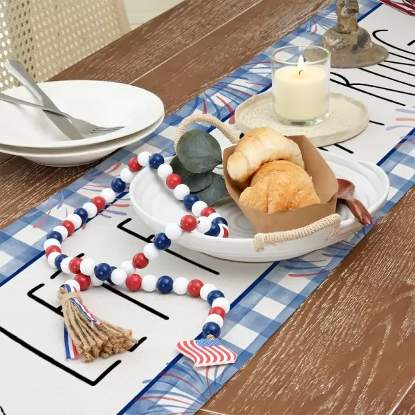 ARKENY 4th of July Patriotic Table Runner 72 Inches Blue Buffalo Check Dog American Independence Day Holiday Home Coffee Table Dining Farmhouse Party Tabletop Decoration AT42972ARKENY 4th of July Patriotic Table Runner 72 Inches Blue Buffalo Check Dog American Independence Day Holiday Home Coffee Table Dining Farmhouse Party Tabletop Decoration AT42972