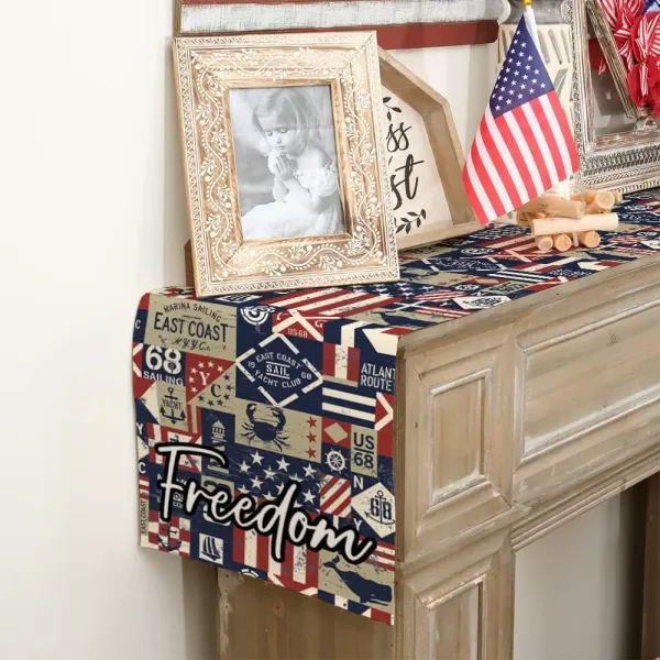 ARKENY 4th of July Patriotic Table Runner 72 Inches Blue Freedom Sign American Independence Day Holiday Home Coffee Table Dining Farmhouse Party Tabletop Decoration AT42872ARKENY 4th of July Patriotic Table Runner 72 Inches Blue Freedom Sign American Independence Day Holiday Home Coffee Table Dining Farmhouse Party Tabletop Decoration AT42872