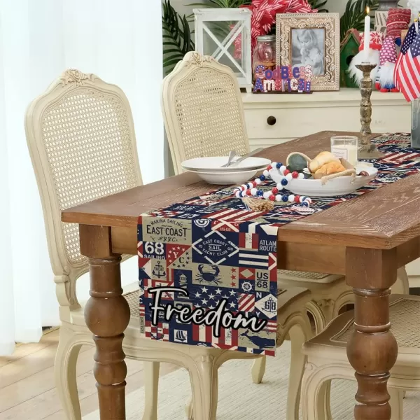 ARKENY 4th of July Patriotic Table Runner 72 Inches Blue Freedom Sign American Independence Day Holiday Home Coffee Table Dining Farmhouse Party Tabletop Decoration AT42872ARKENY 4th of July Patriotic Table Runner 72 Inches Blue Freedom Sign American Independence Day Holiday Home Coffee Table Dining Farmhouse Party Tabletop Decoration AT42872