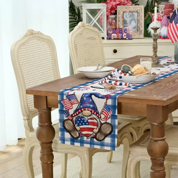 ARKENY 4th of July Patriotic Table Runner 72 Inches Blue Gnomes American Independence Day Holiday Home Coffee Table Dining Farmhouse Party Tabletop Decoration AT41072ARKENY 4th of July Patriotic Table Runner 72 Inches Blue Gnomes American Independence Day Holiday Home Coffee Table Dining Farmhouse Party Tabletop Decoration AT41072