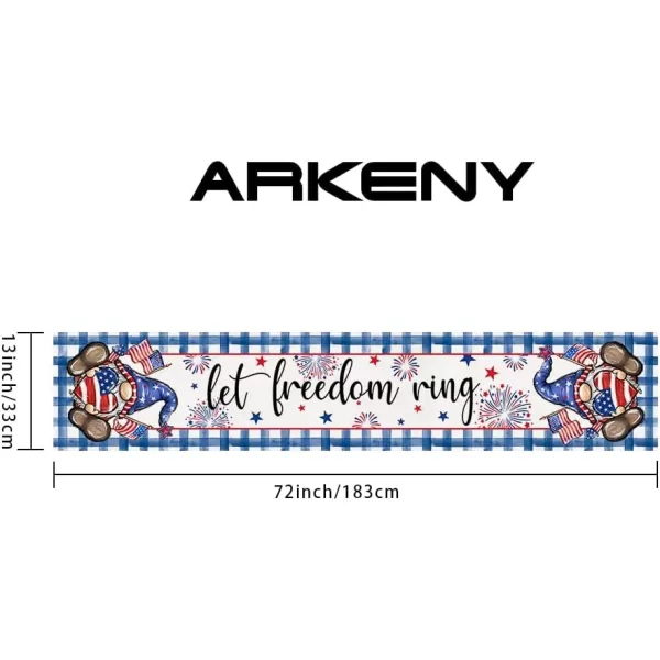 ARKENY 4th of July Patriotic Table Runner 72 Inches Blue Gnomes American Independence Day Holiday Home Coffee Table Dining Farmhouse Party Tabletop Decoration AT41072ARKENY 4th of July Patriotic Table Runner 72 Inches Blue Gnomes American Independence Day Holiday Home Coffee Table Dining Farmhouse Party Tabletop Decoration AT41072