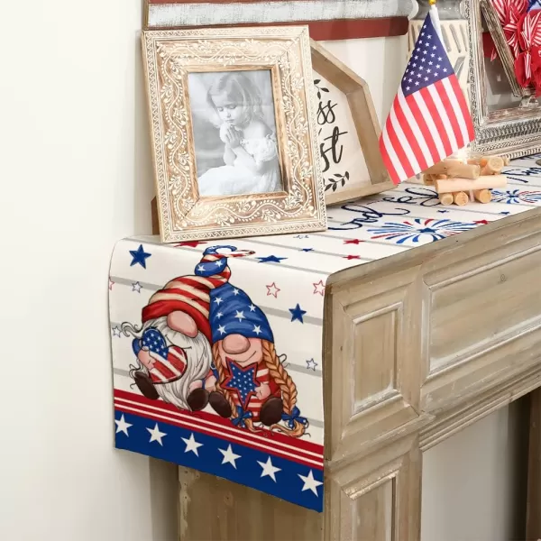 ARKENY 4th of July Patriotic Table Runner 72 Inches Blue Love Gnome American Independence Day Holiday Home Coffee Table Dining Farmhouse Party Tabletop Decoration AT41372ARKENY 4th of July Patriotic Table Runner 72 Inches Blue Love Gnome American Independence Day Holiday Home Coffee Table Dining Farmhouse Party Tabletop Decoration AT41372