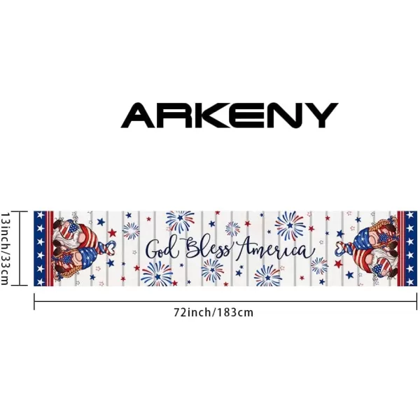 ARKENY 4th of July Patriotic Table Runner 72 Inches Blue Love Gnome American Independence Day Holiday Home Coffee Table Dining Farmhouse Party Tabletop Decoration AT41372ARKENY 4th of July Patriotic Table Runner 72 Inches Blue Love Gnome American Independence Day Holiday Home Coffee Table Dining Farmhouse Party Tabletop Decoration AT41372