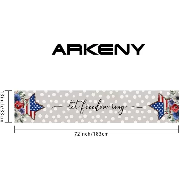 ARKENY 4th of July Patriotic Table Runner 72 Inches White Dots Floral Star American Independence Day Holiday Home Coffee Table Dining Farmhouse Party Tabletop Decoration AT42572ARKENY 4th of July Patriotic Table Runner 72 Inches White Dots Floral Star American Independence Day Holiday Home Coffee Table Dining Farmhouse Party Tabletop Decoration AT42572