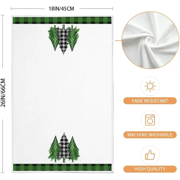 ARKENY Christmas Kitchen Towels Set of 2Black Buffalo Plaid Xmas Tree Dish Towels 18x26 InchHoilday Farmhouse Home Decoration AD096Green 2