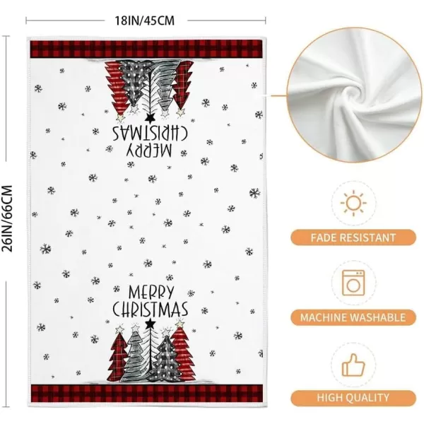 ARKENY Christmas Kitchen Towels Set of 2Black Buffalo Plaid Xmas Tree Dish Towels 18x26 InchHoilday Farmhouse Home Decoration AD096Red 2