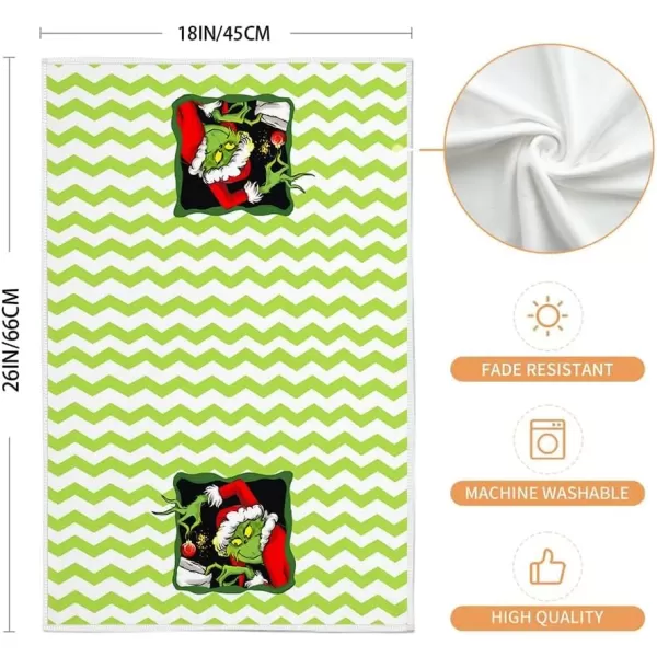 ARKENY Christmas Kitchen Towels Set of 2Green Merry Grinchmas Snowflake Dish Towels 18x26 InchHoilday Farmhouse Home Decoration AD110Green