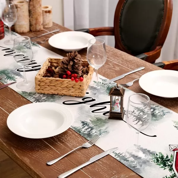 ARKENY Christmas Placemats 12x18 Inches Set of 4Log Cabin Snow Tree Winter Seasonal Burlap Buffalo Plaid Farmhouse Indoor Kitchen Dining Table Holiday Decoration for Home Party AP47018Buffalo Plaid Table Runner  13X72