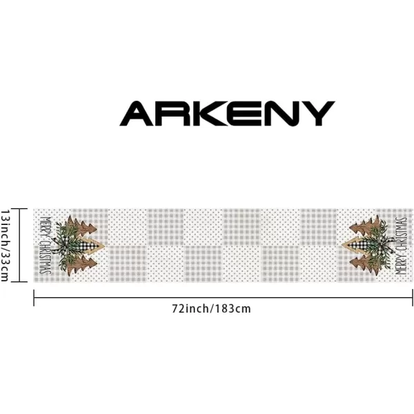 ARKENY Christmas Placemats 12x18 Inches Set of 4Wooden Tree Star Winter Seasonal Burlap Grey Stripe Farmhouse Indoor Kitchen Dining Table Holiday Decoration for Home Party AP47118Multi Color Table Runner  13X72