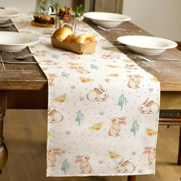 ARKENY Easter Bunny Placemats 12X18 Inches Set of 4Rabbit Home Dining Indoor Spring Holiday Farmhouse Tabletop Decor AP233table runner 13X72