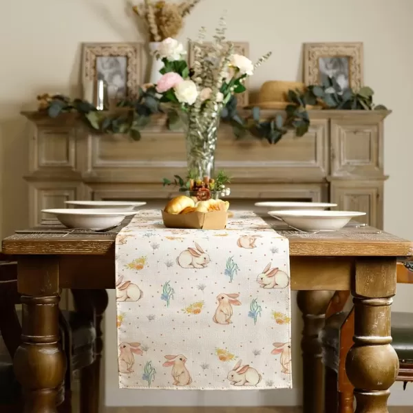 ARKENY Easter Bunny Placemats 12X18 Inches Set of 4Rabbit Home Dining Indoor Spring Holiday Farmhouse Tabletop Decor AP233table runner 13X72