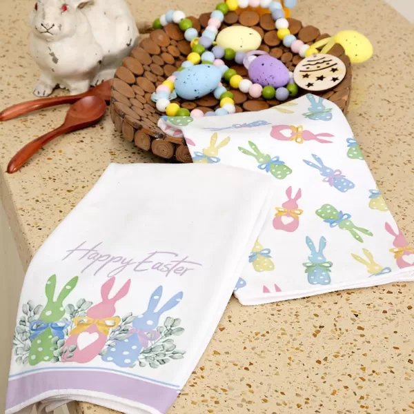 ARKENY Easter Kitchen Towels Set of 2Colorful Polka Dot Bunny Leaves Dish Towels 18x26 Inch Drying DishclothFarmhouse Holiday Seasonal Spring Decorations AD258ARKENY Easter Kitchen Towels Set of 2Colorful Polka Dot Bunny Leaves Dish Towels 18x26 Inch Drying DishclothFarmhouse Holiday Seasonal Spring Decorations AD258