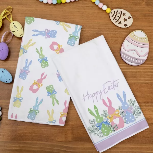 ARKENY Easter Kitchen Towels Set of 2Colorful Polka Dot Bunny Leaves Dish Towels 18x26 Inch Drying DishclothFarmhouse Holiday Seasonal Spring Decorations AD258ARKENY Easter Kitchen Towels Set of 2Colorful Polka Dot Bunny Leaves Dish Towels 18x26 Inch Drying DishclothFarmhouse Holiday Seasonal Spring Decorations AD258