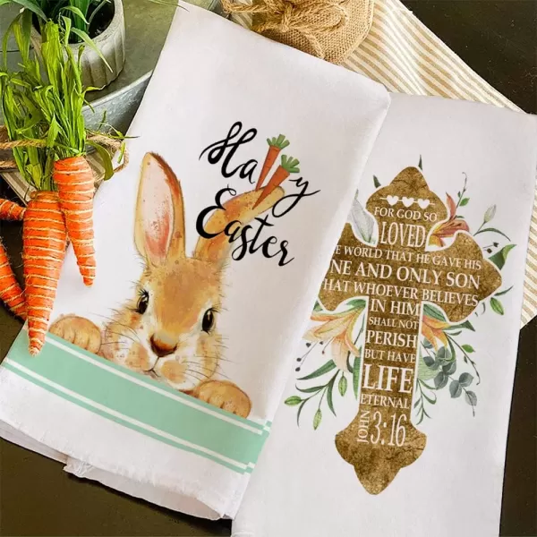 ARKENY Easter Kitchen Towels for Easter Decor Orange Bunny Dish Towels 18x26 Inch Ultra Absorbent Bar Drying Cloth Flower Hand Towel for Kitchen Bathroom Party Easter Decorations Set of 2ARKENY Easter Kitchen Towels for Easter Decor Orange Bunny Dish Towels 18x26 Inch Ultra Absorbent Bar Drying Cloth Flower Hand Towel for Kitchen Bathroom Party Easter Decorations Set of 2