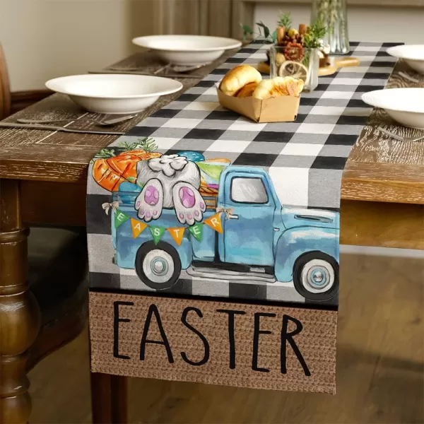 ARKENY Easter Table Runner 72 Inches Rabbit Trucks Carrot Coffee Home Dining Indoor Seasonal Spring Holiday Farmhouse Tabletop Decor AT368ARKENY Easter Table Runner 72 Inches Rabbit Trucks Carrot Coffee Home Dining Indoor Seasonal Spring Holiday Farmhouse Tabletop Decor AT368