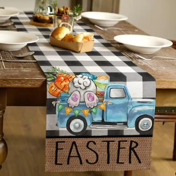 ARKENY Easter Table Runner 72 Inches Rabbit Trucks Carrot Coffee Home Dining Indoor Seasonal Spring Holiday Farmhouse Tabletop Decor AT368ARKENY Easter Table Runner 72 Inches Rabbit Trucks Carrot Coffee Home Dining Indoor Seasonal Spring Holiday Farmhouse Tabletop Decor AT368