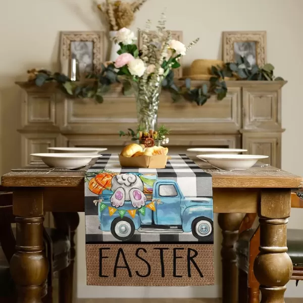 ARKENY Easter Table Runner 72 Inches Rabbit Trucks Carrot Coffee Home Dining Indoor Seasonal Spring Holiday Farmhouse Tabletop Decor AT368ARKENY Easter Table Runner 72 Inches Rabbit Trucks Carrot Coffee Home Dining Indoor Seasonal Spring Holiday Farmhouse Tabletop Decor AT368