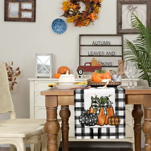 ARKENY Fall Table Runner 13x72 InchesPumpkins Happy Thanksgiving Seasonal Burlap Farmhouse Indoor Outdoor Autumn Table Runner for HomeARKENY Fall Table Runner 13x72 InchesPumpkins Happy Thanksgiving Seasonal Burlap Farmhouse Indoor Outdoor Autumn Table Runner for Home