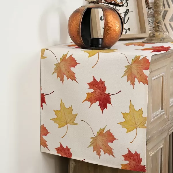 ARKENY Fall Thanksgiving Maple Leaves Table Runner 13x72 InchesSeasonal Burlap Farmhouse Indoor Autumn Table Runner for HomeMulti Color Table Runner  13X72