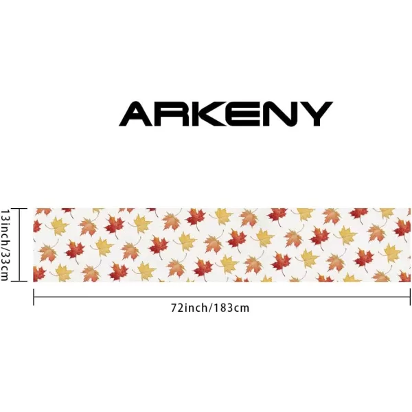 ARKENY Fall Thanksgiving Maple Leaves Table Runner 13x72 InchesSeasonal Burlap Farmhouse Indoor Autumn Table Runner for HomeMulti Color Table Runner  13X72