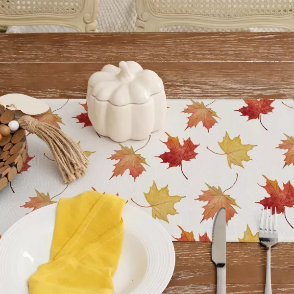 ARKENY Fall Thanksgiving Maple Leaves Table Runner 13x72 InchesSeasonal Burlap Farmhouse Indoor Autumn Table Runner for HomeMulti Color Table Runner  13X72